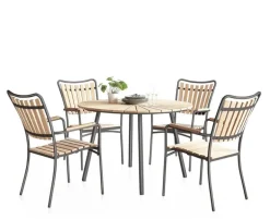 DaneLine Eva Havebord Ø110 cm - Kerneteak / Grå
