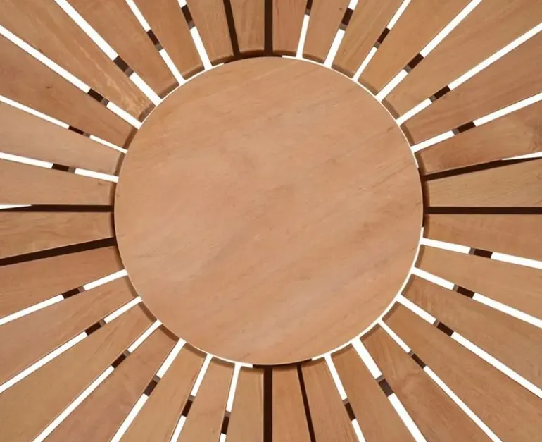 DaneLine Eva Havebord Ø110 cm - Kerneteak / Grå