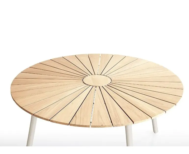 DaneLine Eva Havebord Ø150 cm - Kerneteak / Latte
