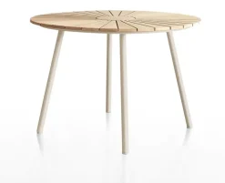 DaneLine Eva Havemøbelsæt m/4 stole - Ø110 cm - Kerneteak / Latte