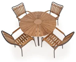 DaneLine Eva Havemøbelsæt Teak - Ø110 cm - Grå