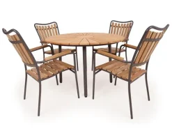 DaneLine Eva Havemøbelsæt Teak - Ø110 cm - Grå