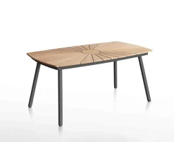 DaneLine Eva Ovalt Havebord 90x160 - Kerneteak / Grå