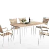 DaneLine Eva Ovalt Havebord 90x160 - Kerneteak / Hvid