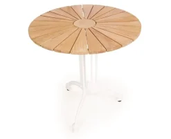 DaneLine Eva Teak Cafébord - Ø70 cm - Hvid