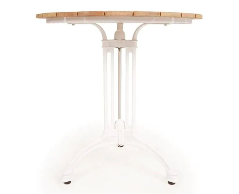 DaneLine Eva Teak Cafébord - Ø70 cm - Hvid