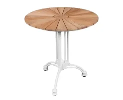 DaneLine Eva Teak Cafébord - Ø70 cm - Hvid