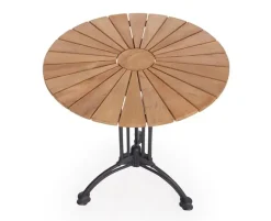 DaneLine Eva Teak Cafébord - Ø70 cm - Grå