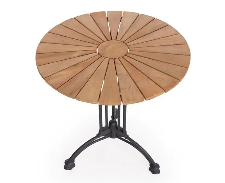 DaneLine Eva Teak Cafébord - Ø70 cm - Grå
