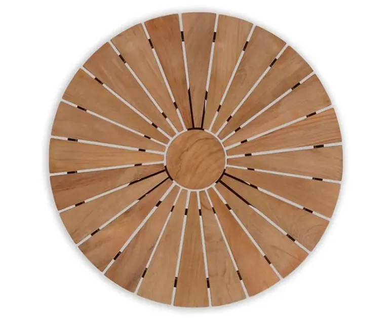 DaneLine Eva Teak Cafébord - Ø70 cm - Grå