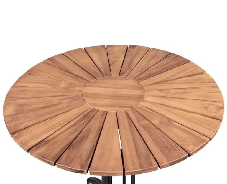 DaneLine Eva Teak Cafébord - Ø70 cm - Grå
