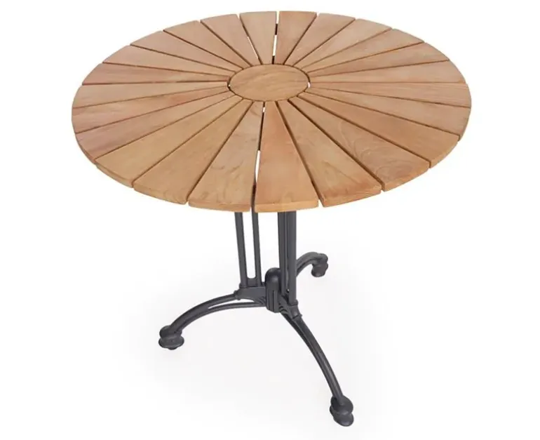 DaneLine Eva Teak Cafébord - Ø70 cm - Grå