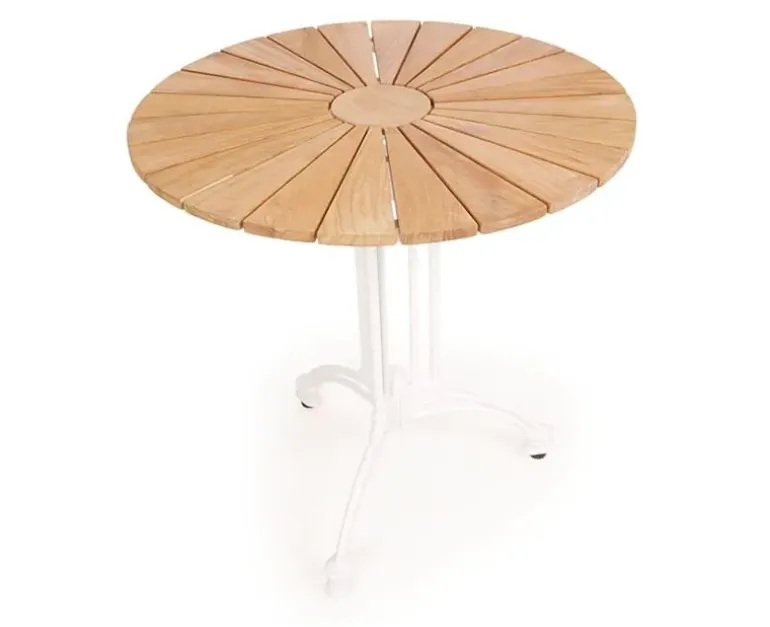 DaneLine Eva Teak Cafésæt - Ø70 cm - Hvid