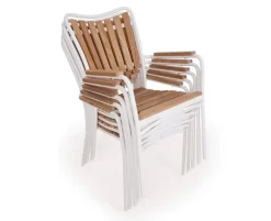 DaneLine Eva Teak Cafésæt - Ø70 cm - Hvid
