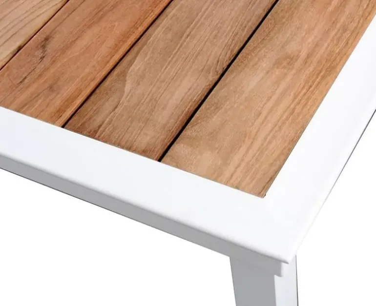 DaneLine Eva Teak Havebord - 102x219 cm - Hvid