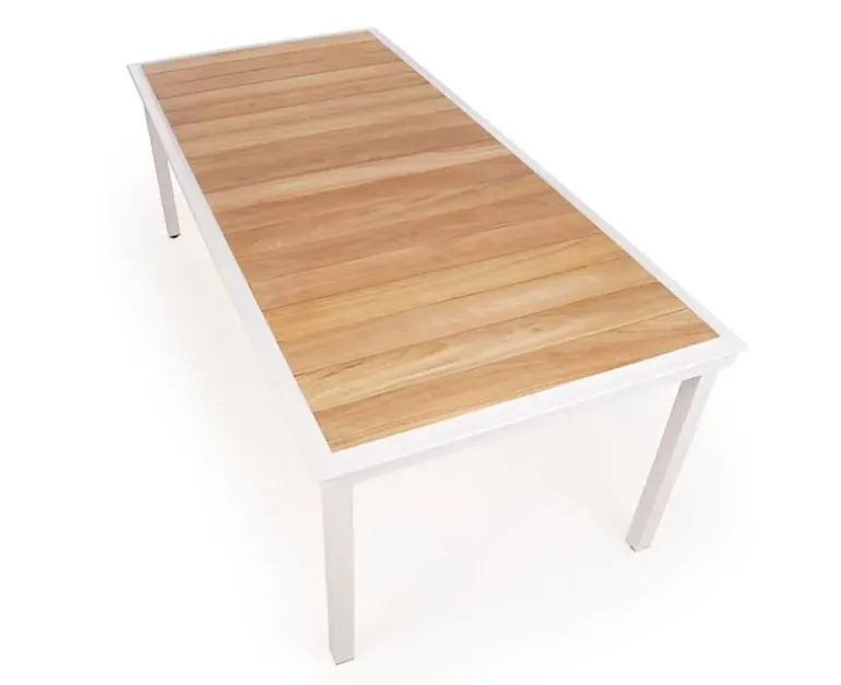 DaneLine Eva Teak Havebord - 102x219 cm - Hvid