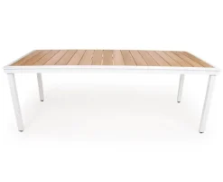 DaneLine Eva Teak Havebord - 102x219 cm - Hvid