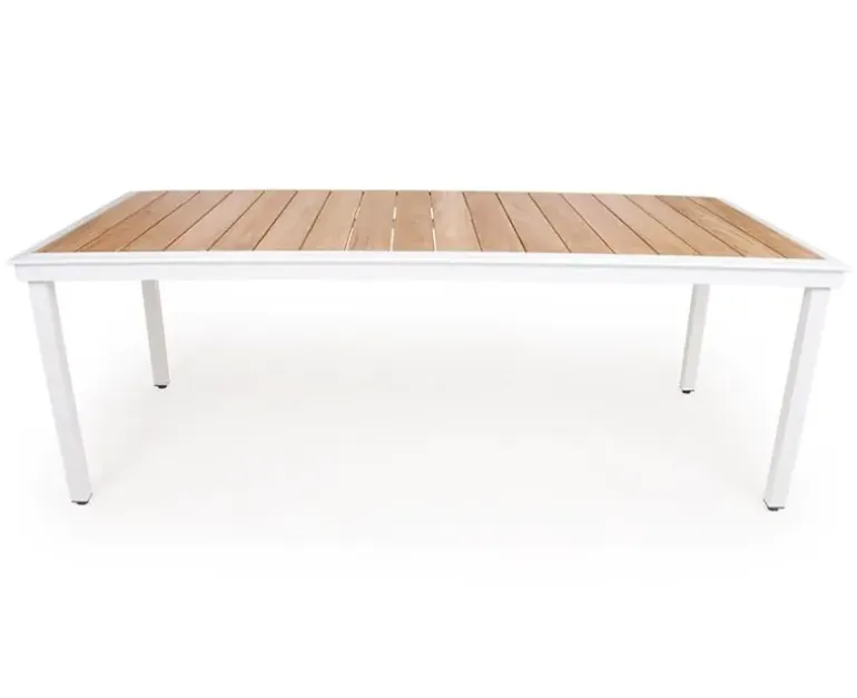 DaneLine Eva Teak Havebord - 102x219 cm - Hvid