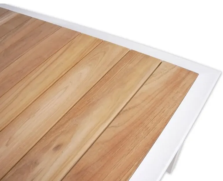 DaneLine Eva Teak Havebord - 102x219 cm - Hvid
