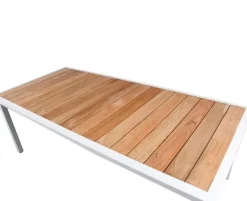 DaneLine Eva Teak Havebord - 102x219 cm - Hvid