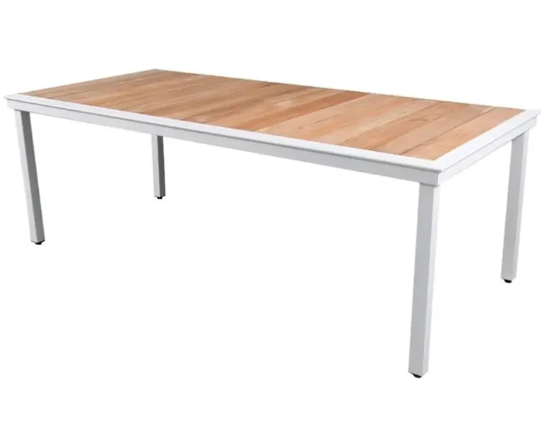 DaneLine Eva Teak Havebord - 102x219 cm - Hvid
