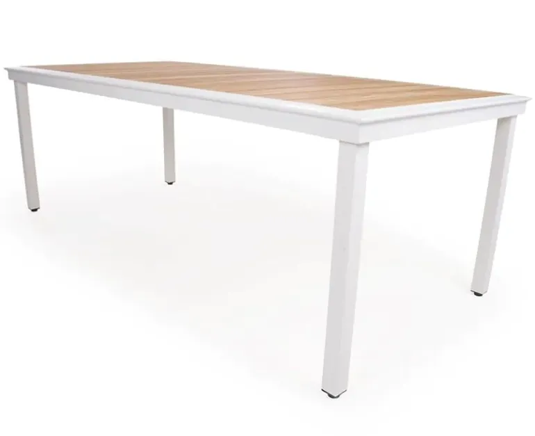 DaneLine Eva Teak Havebord - 102x219 cm - Hvid
