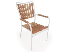 DaneLine Eva Teak Havemøbelsæt - Ø110 cm - Hvid