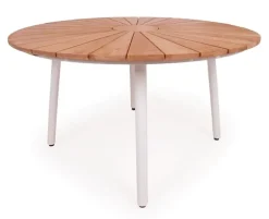 DaneLine Eva Teak Havemøbelsæt - Ø130 cm - Hvid