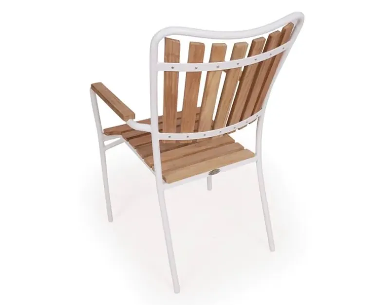 DaneLine Eva Teak Havemøbelsæt - Ø130 cm - Hvid