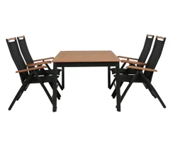 Dayton Havemøbelsæt med udtræksbord - 100x150/200 cm med 4 positionsstole