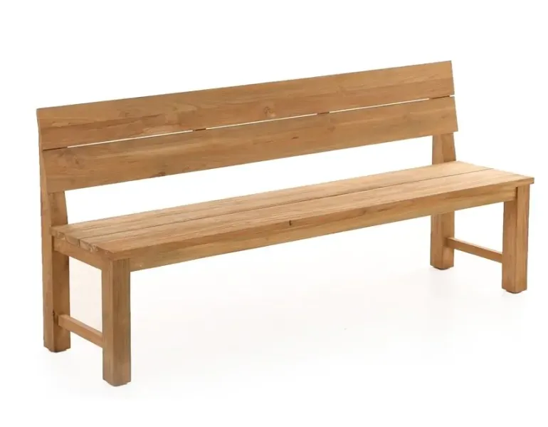 Duncan Plankebænk med ryglæn 200 cm - Kerneteak