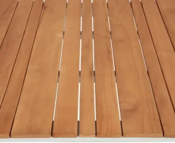 Firenze Fiola Havemøbelsæt med 6 stole - 90x200 cm - Hvid / Kerneteak