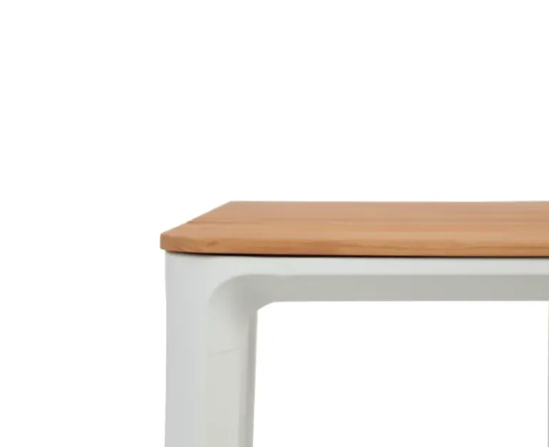 Firenze Fiola Havemøbelsæt med 6 stole - 90x200 cm - Hvid / Kerneteak