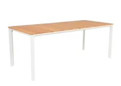 Firenze havebord 90x200 cm - Hvid / Kerneteak