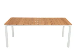 Firenze havebord 90x200 cm - Hvid / Kerneteak