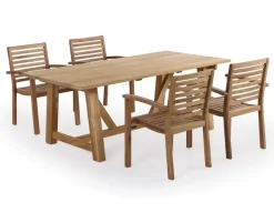 Hercules Pala Havemøbelsæt m/ 4 stole - 100x200 - Kerneteak