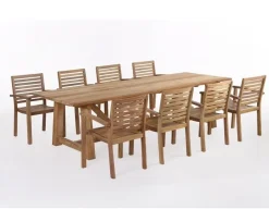Hercules Pala Havemøbelsæt m/ 8 stole - 100x290 - Kerneteak