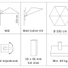 Hængeparasol Ø300 inkl. fod - Natur