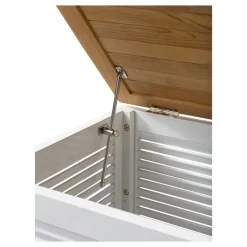 Hvid Hyndeboks med teak låg