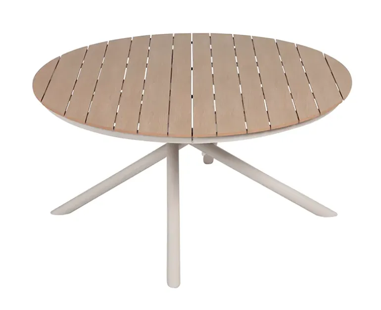 Kira Havebord Ø152 - Teak look / Gråhvid