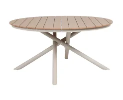 Kira Havebord Ø152 - Teak look / Gråhvid