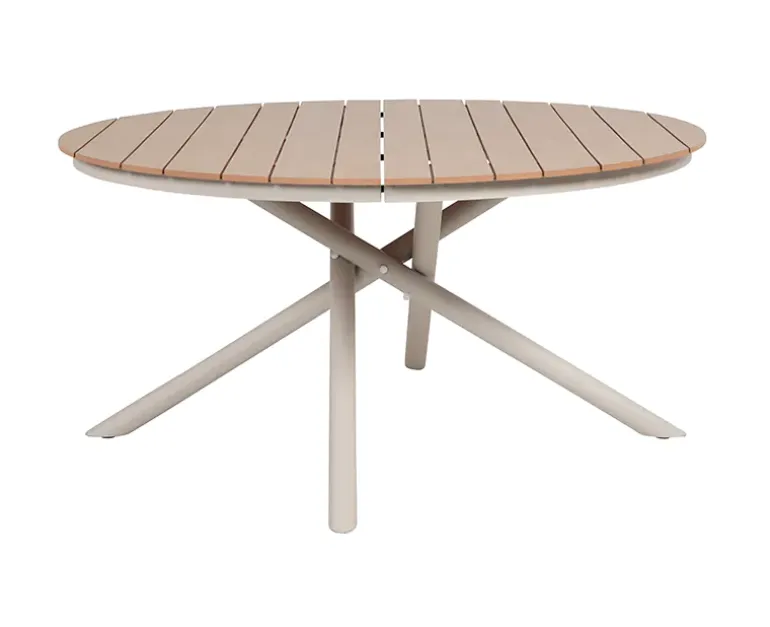 Kira Havebord Ø152 - Teak look / Gråhvid