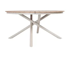 Kira Havebord Ø152 - Teak look / Gråhvid