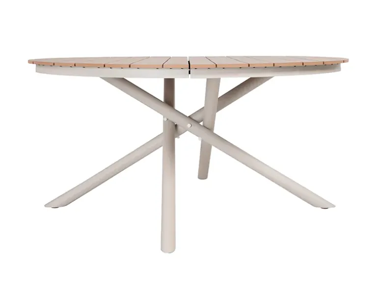 Kira Havebord Ø152 - Teak look / Gråhvid