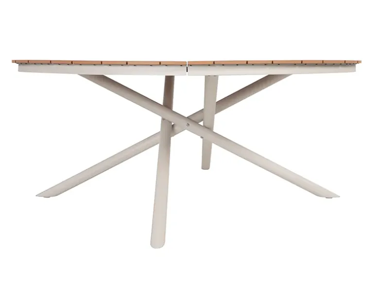 Kira Havebord Ø178 - Teak look / Gråhvid