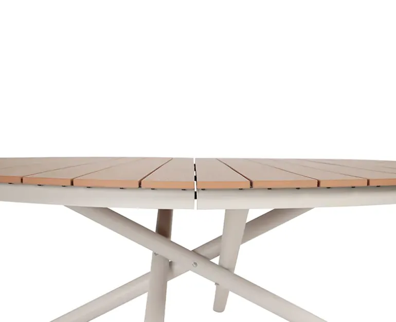 Kira Havebord Ø178 - Teak look / Gråhvid