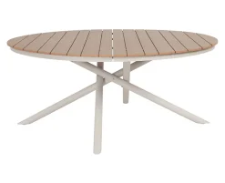Kira Havebord Ø178 - Teak look / Gråhvid