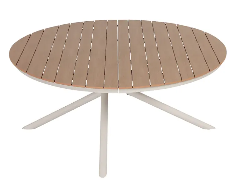 Kira Havebord Ø178 - Teak look / Gråhvid