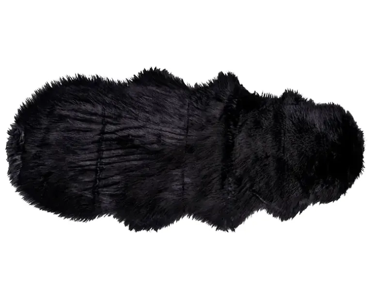 Lammeskind Imiteret 60x180 cm - Sort