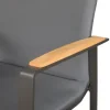 Lea Lux stabelstol med teak armlæn - Antracit / Grå